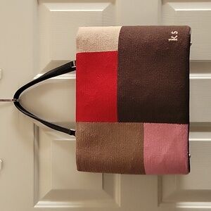 Rare Kate Spade patchwork needlework tote